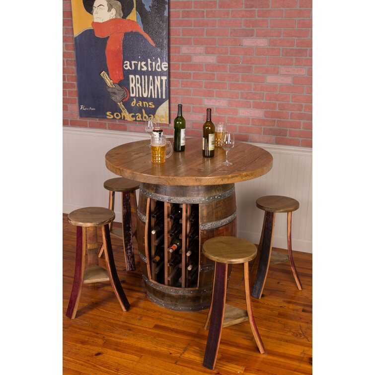 Wine barrel discount table and chairs